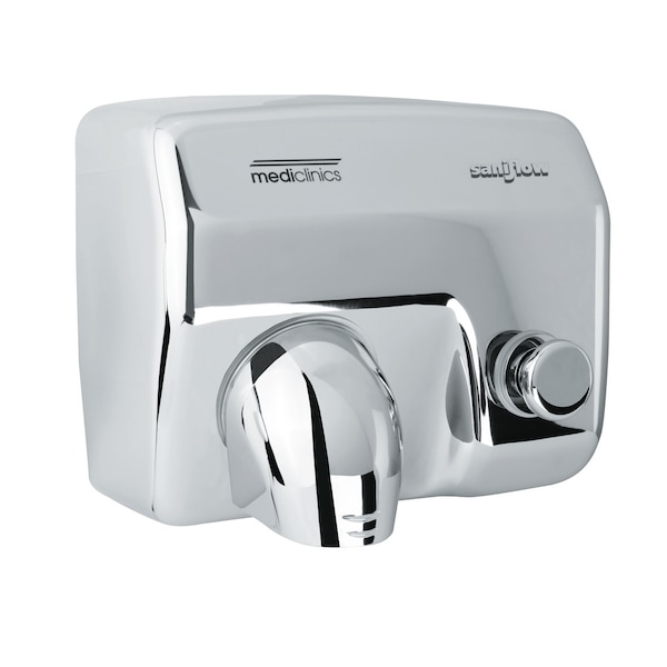 PUSH-BUTTON HAND DRYER - BRIGHT CHROMED